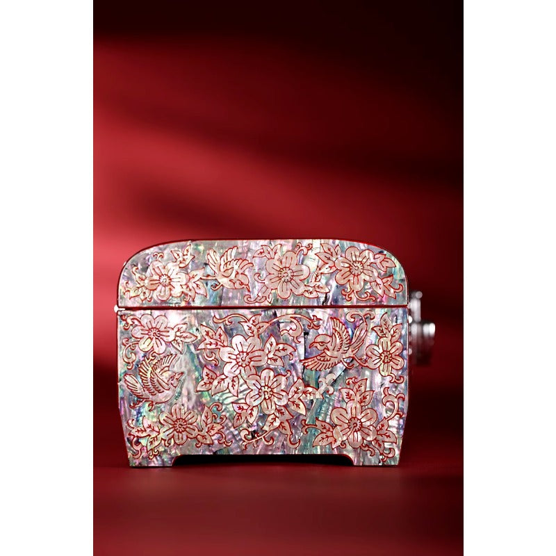 Exquisite Chinese Style Jewelry Box - Handcrafted Floral Lacquerware