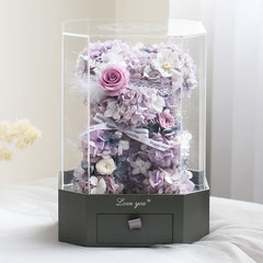 Hydrangea Bear - Eternal Rose Flower Arrangement Gift for Her