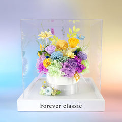 Monet's Garden – Preserved Flower Gift Box, Luxury Floral Bouquet in Bucket, Eternal Floral Dreamy Home Décor