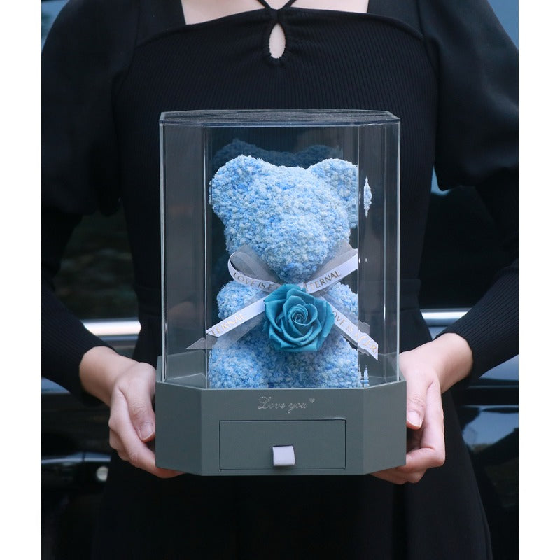 Rose Bear - Eternal Flower Bear Doll Gift Box for Birthday & Valentine’s Day