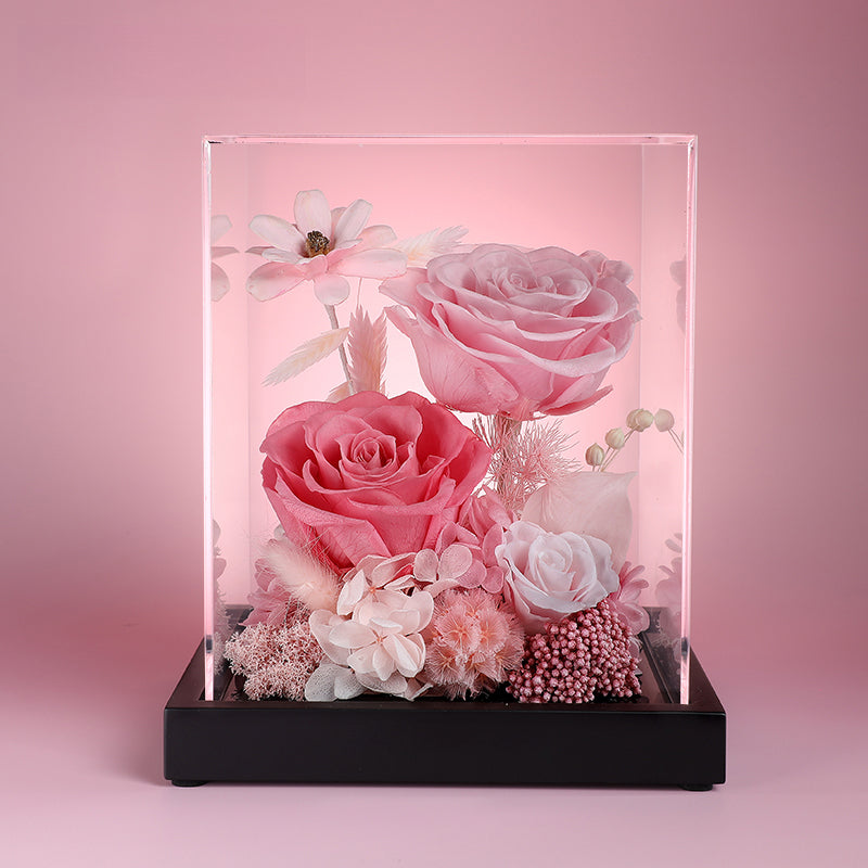 Blooming Rose – Preserved Real Rose & Sunflower Gift Box, Luxury Floral Arrangement