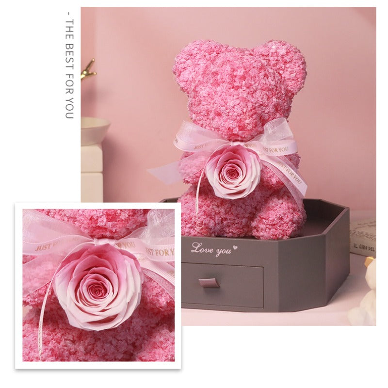 Rose Bear - Eternal Flower Bear Doll Gift Box for Birthday & Valentine’s Day