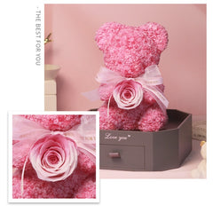Rose Bear - Eternal Flower Bear Doll Gift Box for Birthday & Valentine’s Day
