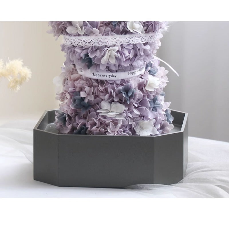Hydrangea Bear - Eternal Rose Flower Arrangement Gift for Her