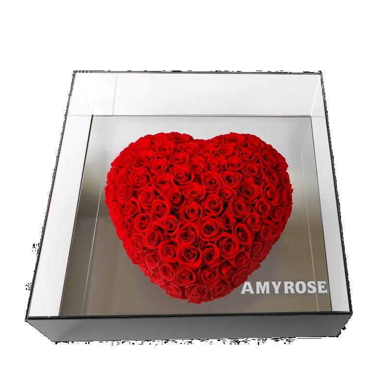 Mirror Rose - Eternal Preserved Flower Love Heart Rose Gift Box for Valentine's Day