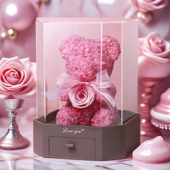 Rose Bear - Eternal Flower Bear Doll Gift Box for Birthday & Valentine’s Day