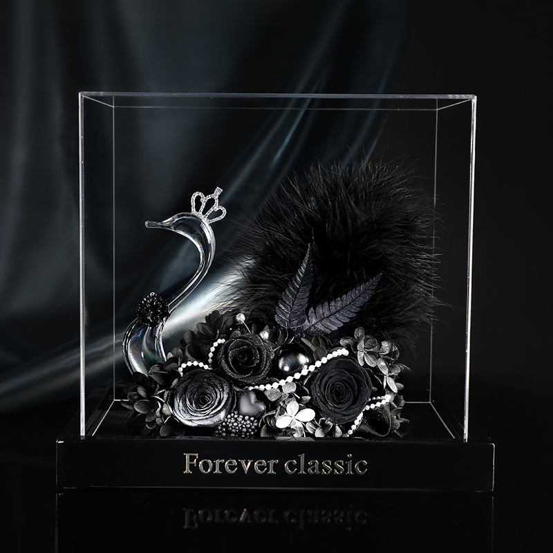Swan – Eternal Floral White Swan Preserved Rose Elegant Decor Gift Box