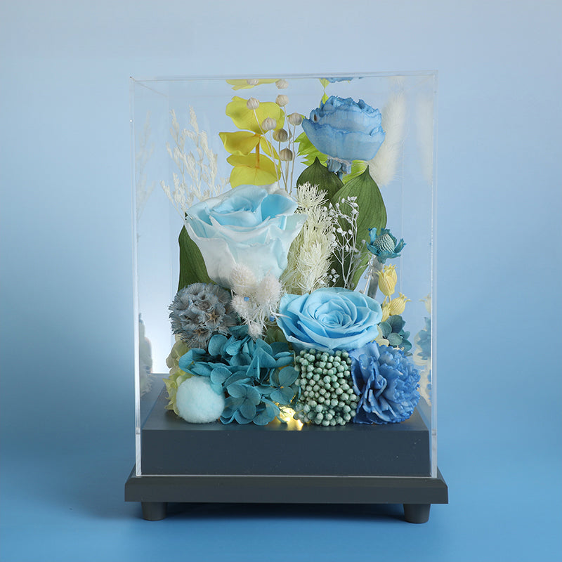 Blooming Rose – Preserved Real Rose & Sunflower Gift Box, Luxury Floral Arrangement