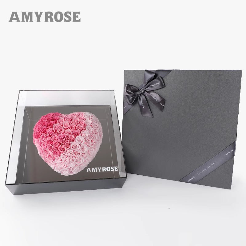 Mirror Rose - Eternal Preserved Flower Love Heart Rose Gift Box for Valentine's Day
