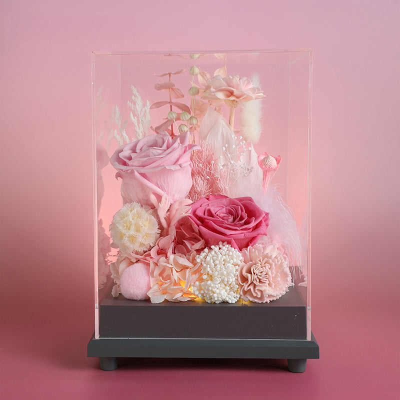 Blooming Rose – Preserved Real Rose & Sunflower Gift Box, Luxury Floral Arrangement