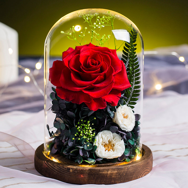 Timless Devotion - Preserved Rose Heart Keepsake, Eternal Floral Gift for Wedding, Anniversary