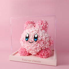 Kirby Series – Eternal Floral Preserved Flower Kirby & Strawberry Bear Sculpture Artistic Keepsake