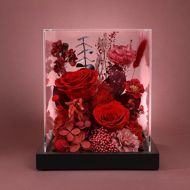 Blooming Rose – Preserved Real Rose & Sunflower Gift Box, Luxury Floral Arrangement