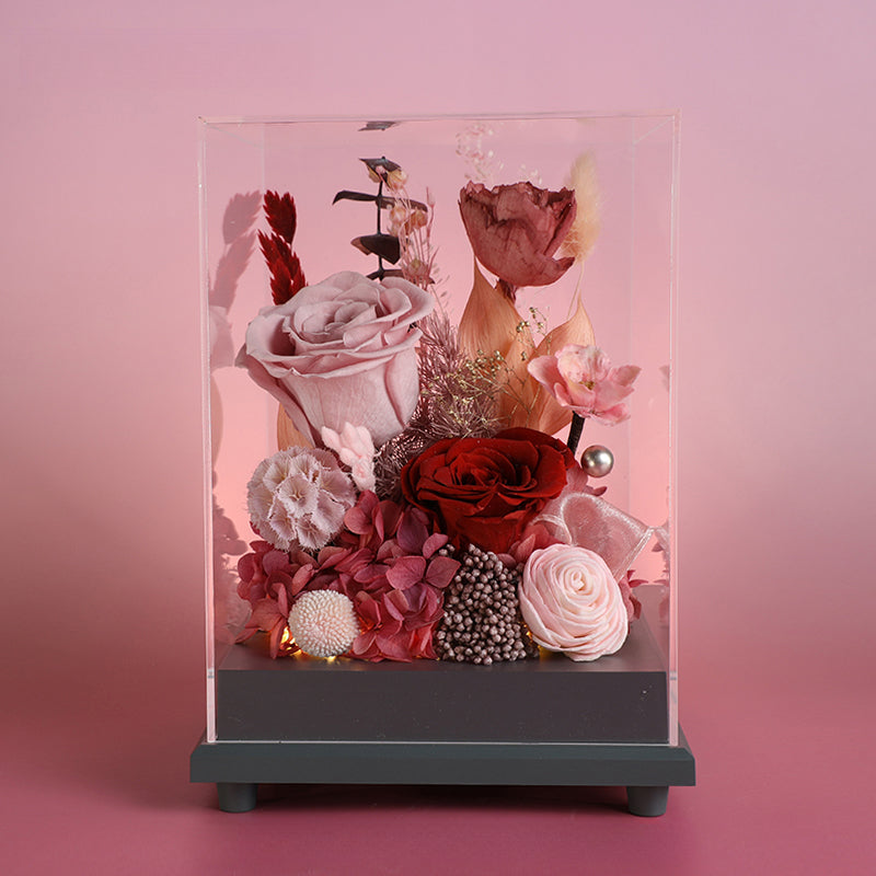 Blooming Rose – Preserved Real Rose & Sunflower Gift Box, Luxury Floral Arrangement