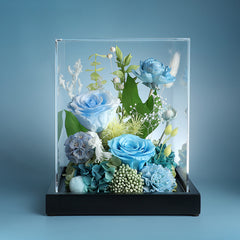 Blooming Rose – Preserved Real Rose & Sunflower Gift Box, Luxury Floral Arrangement