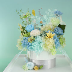 Monet's Garden – Preserved Flower Gift Box, Luxury Floral Bouquet in Bucket, Eternal Floral Dreamy Home Décor