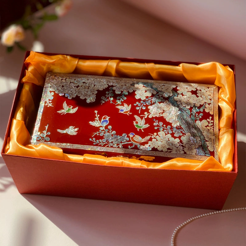 Exquisite Chinese Style Jewelry Box - Handcrafted Floral Lacquerware