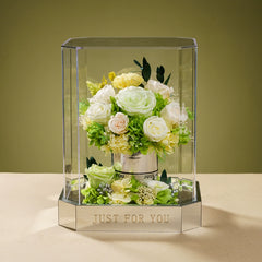 Enchanted Blossoms – New Preserved Flower Octagonal Acrylic Gift Box