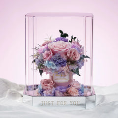 Enchanted Blossoms – New Preserved Flower Octagonal Acrylic Gift Box