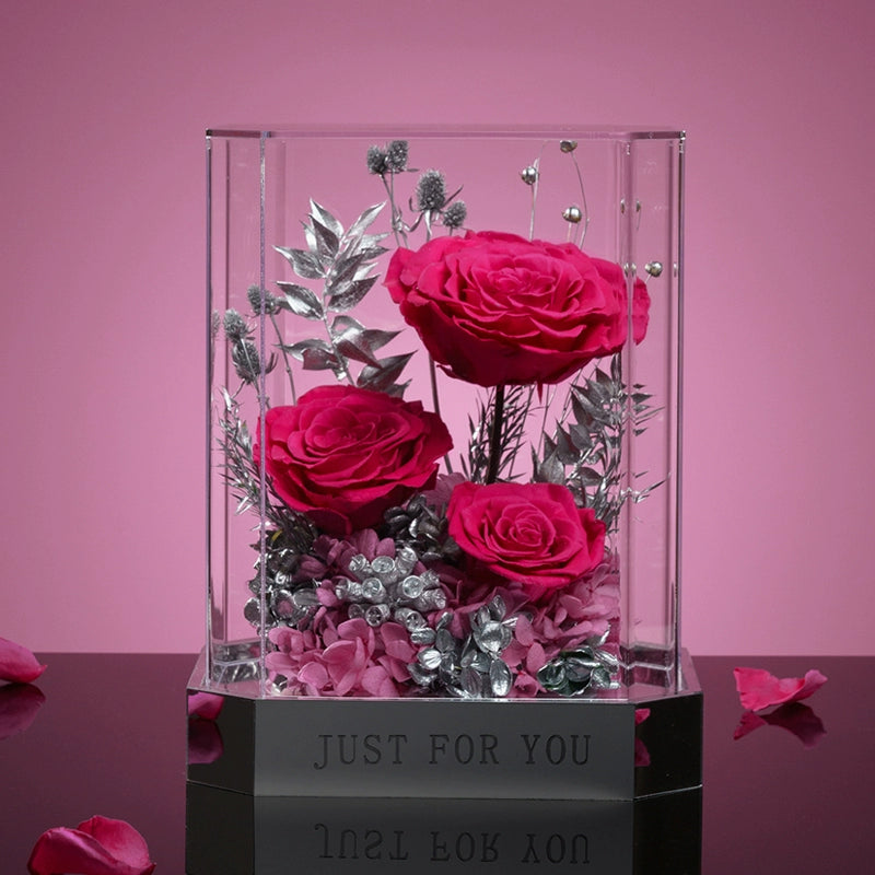 Floral Elegance – Luxury Preserved Flower Gift Box in Acrylic