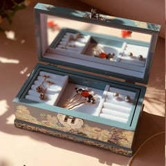 Handcrafted Luxury Wooden Jewelry Box – Elegant Earring Storage, Perfect Wedding Gift, Chinese Cultural Heritage Artifact