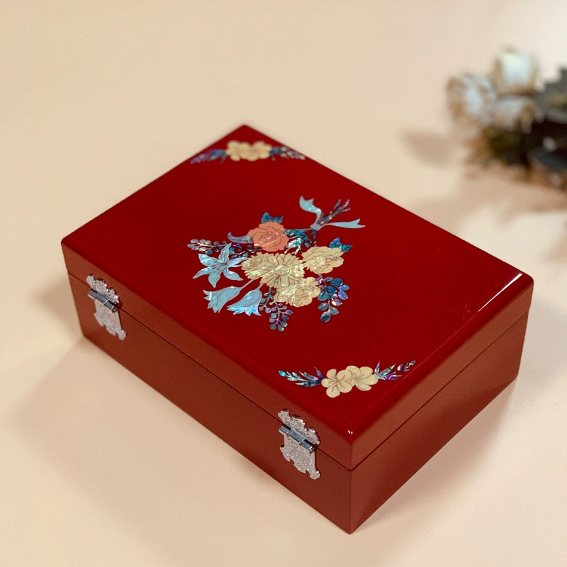 Handcrafted Vintage Exquisite Chinese Antique-Style Wooden Jewelry Box