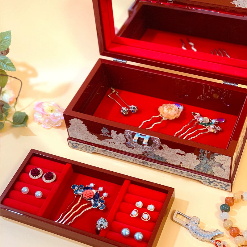 Exquisite Chinese-Style Wooden Jewelry Box – Handcrafted Cultural Heritage Gift