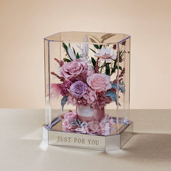 Enchanted Blossoms – New Preserved Flower Octagonal Acrylic Gift Box