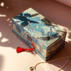 Handcrafted Luxury Wooden Jewelry Box – Elegant Earring Storage, Perfect Wedding Gift, Chinese Cultural Heritage Artifact