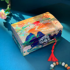 Exquisite Chinese Traditional Craft Nine-Colored Deer Jewelry Box