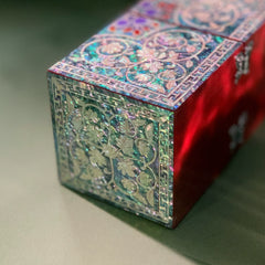 Exquisite Chinese Double Door Jewelry Box - Handcrafted Floral Storage Case