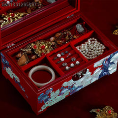 Exquisite Chinese-Style Wooden Jewelry Box – Handcrafted Luxury Gift