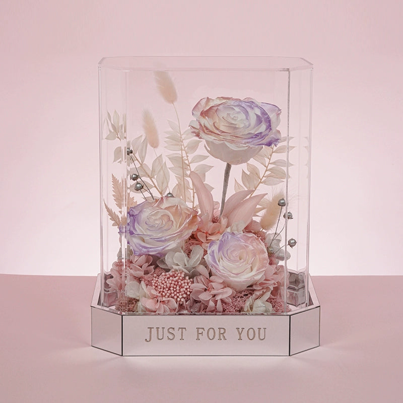 Floral Elegance – Luxury Preserved Flower Gift Box in Acrylic