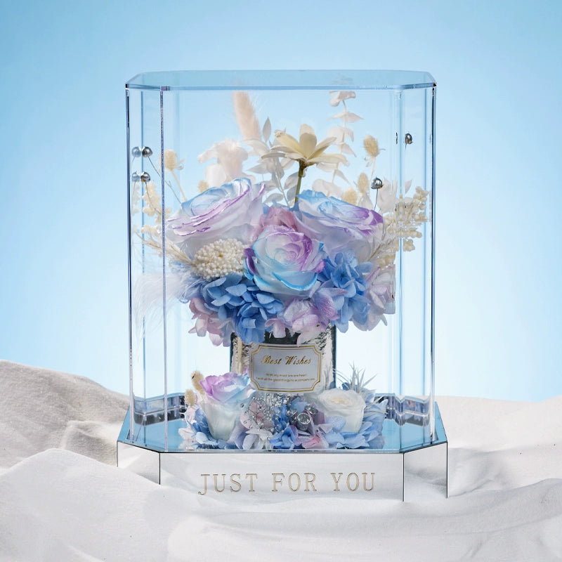 Enchanted Blossoms – New Preserved Flower Octagonal Acrylic Gift Box
