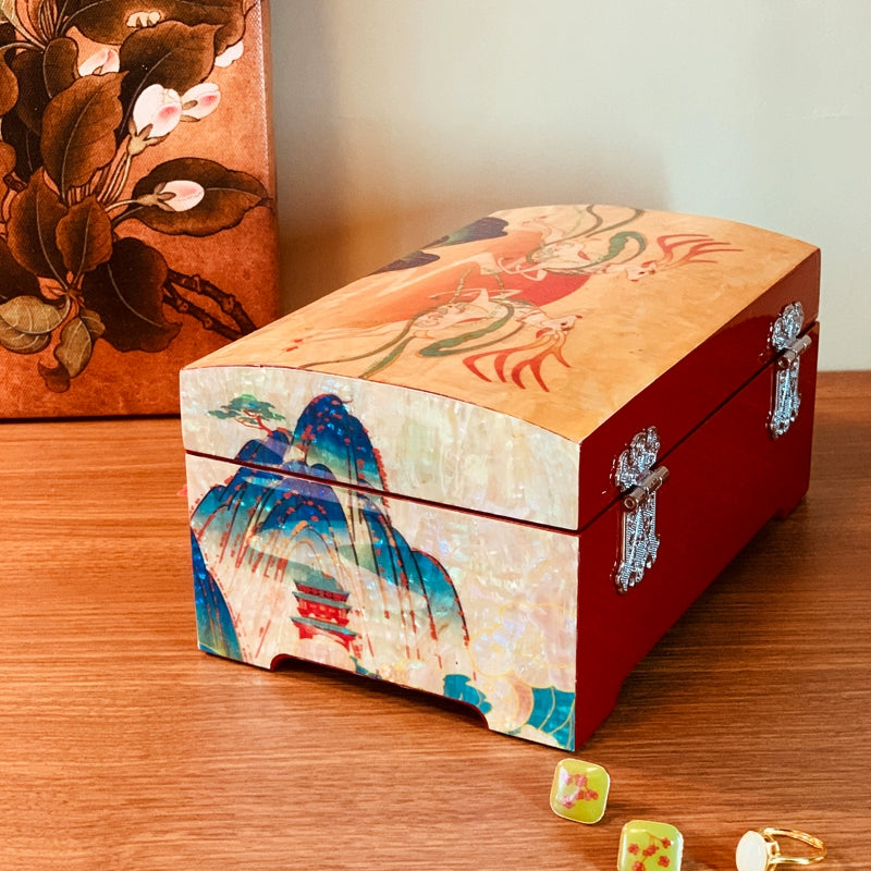 Exquisite Chinese Traditional Craft Nine-Colored Deer Jewelry Box