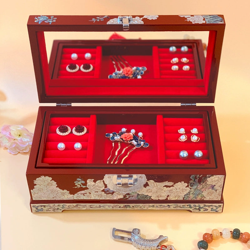 Exquisite Chinese-Style Wooden Jewelry Box – Handcrafted Cultural Heritage Gift