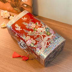 Exquisite Chinese Style Jewelry Box - Handcrafted Floral Lacquerware