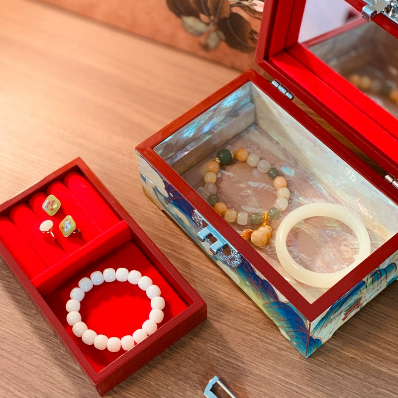 Exquisite Chinese Traditional Craft Nine-Colored Deer Jewelry Box