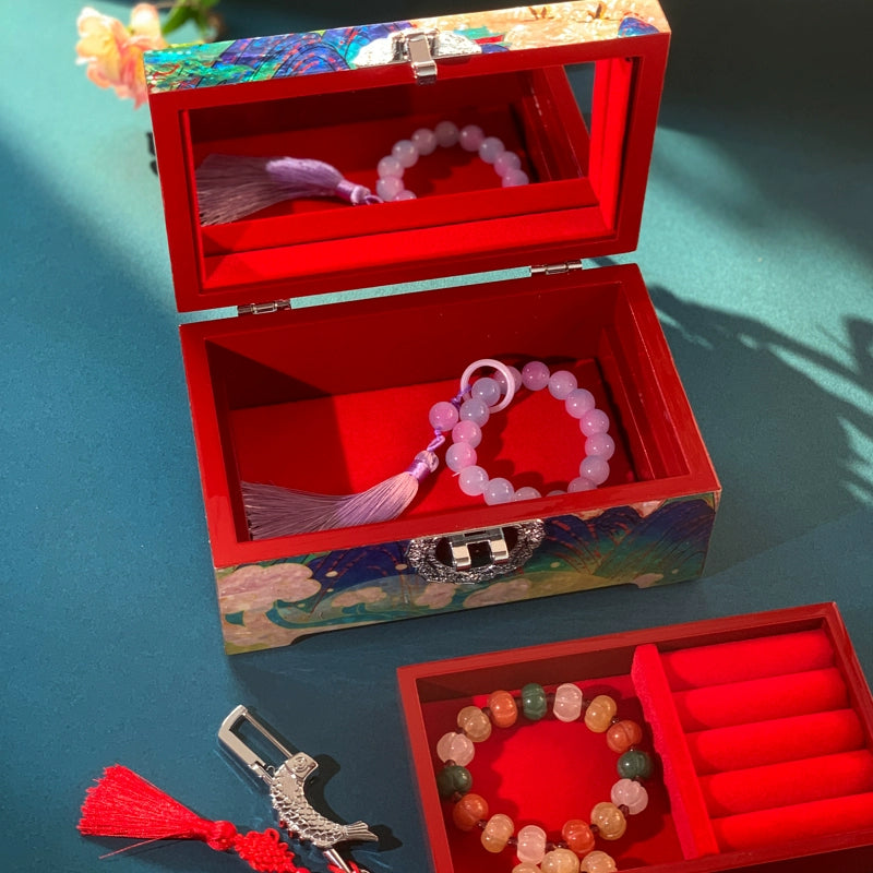 Exquisite Chinese Traditional Craft Nine-Colored Deer Jewelry Box