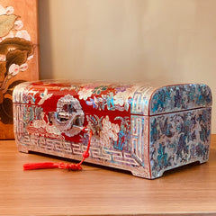 Exquisite Chinese Style Jewelry Box - Handcrafted Floral Lacquerware