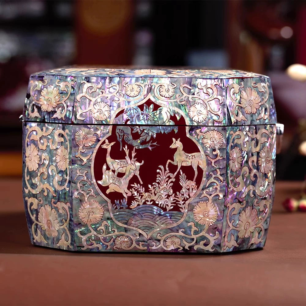 Exquisite Chinese-Style Wooden Jewelry Box - Handcrafted Luxury Gift