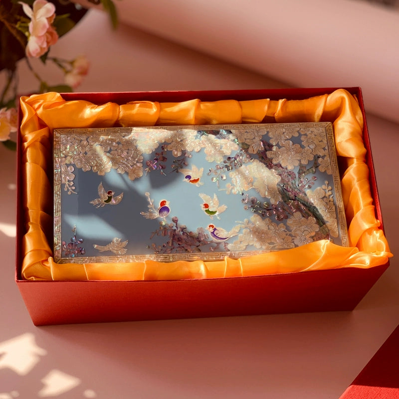 Handcrafted Luxury Wooden Jewelry Box – Elegant Earring Storage, Perfect Wedding Gift, Chinese Cultural Heritage Artifact