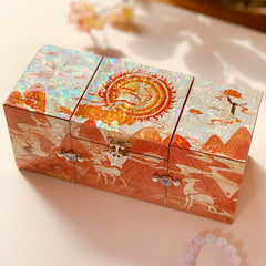 Exquisite Chinese-style Three-Drawer Nine-Colored Deer Jewelry Box