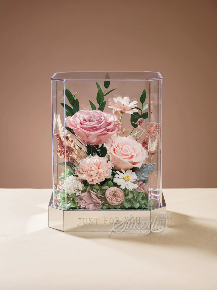 Floral Elegance – Luxury Preserved Flower Gift Box in Acrylic