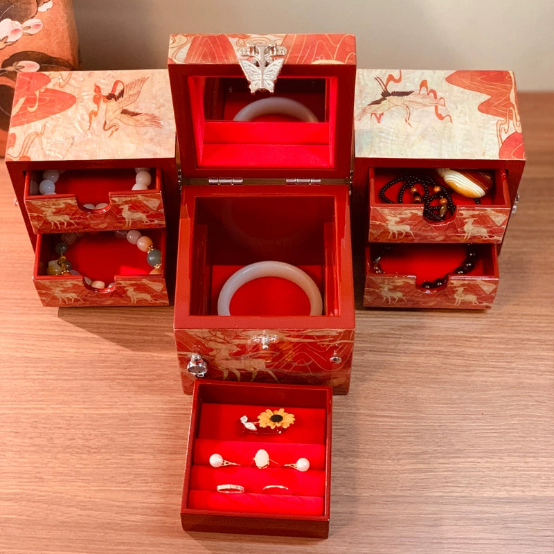 Exquisite Chinese Traditional Craft Nine-Colored Deer Jewelry Box