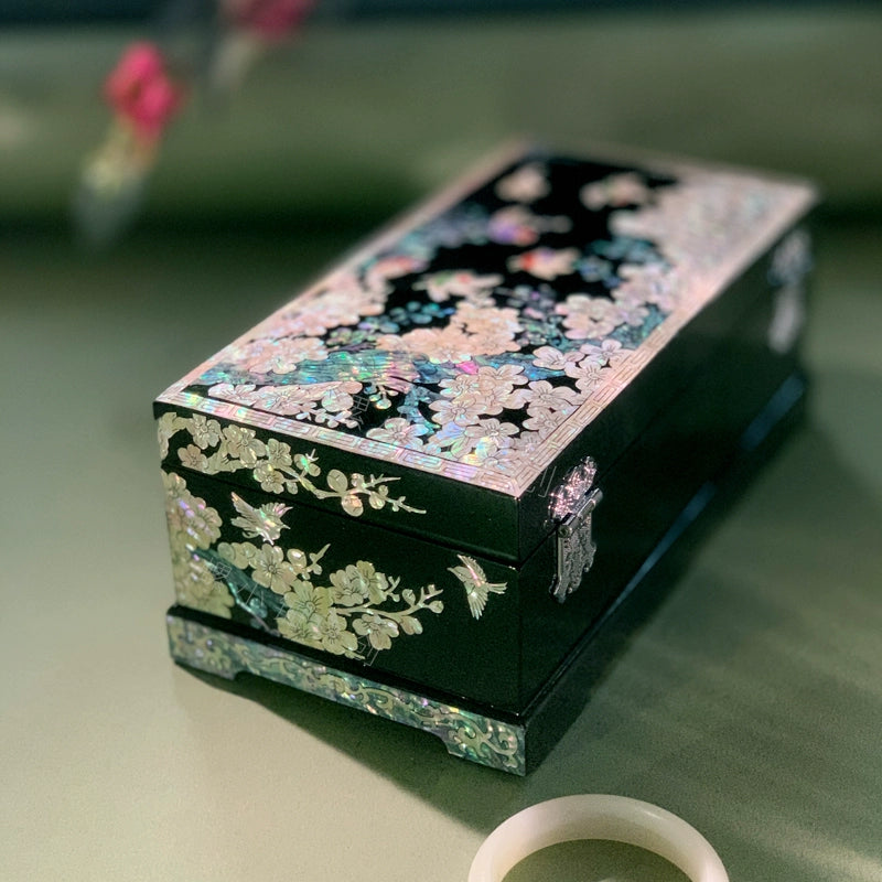 Handcrafted Luxury Wooden Jewelry Box – Elegant Earring Storage, Perfect Wedding Gift, Chinese Cultural Heritage Artifact