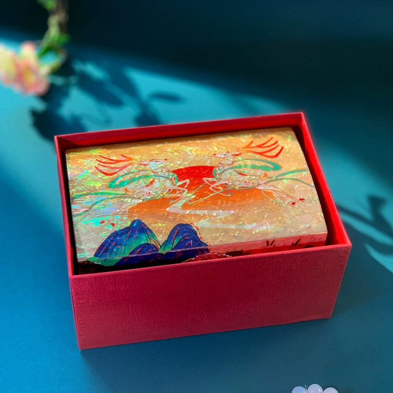 Exquisite Chinese Traditional Craft Nine-Colored Deer Jewelry Box