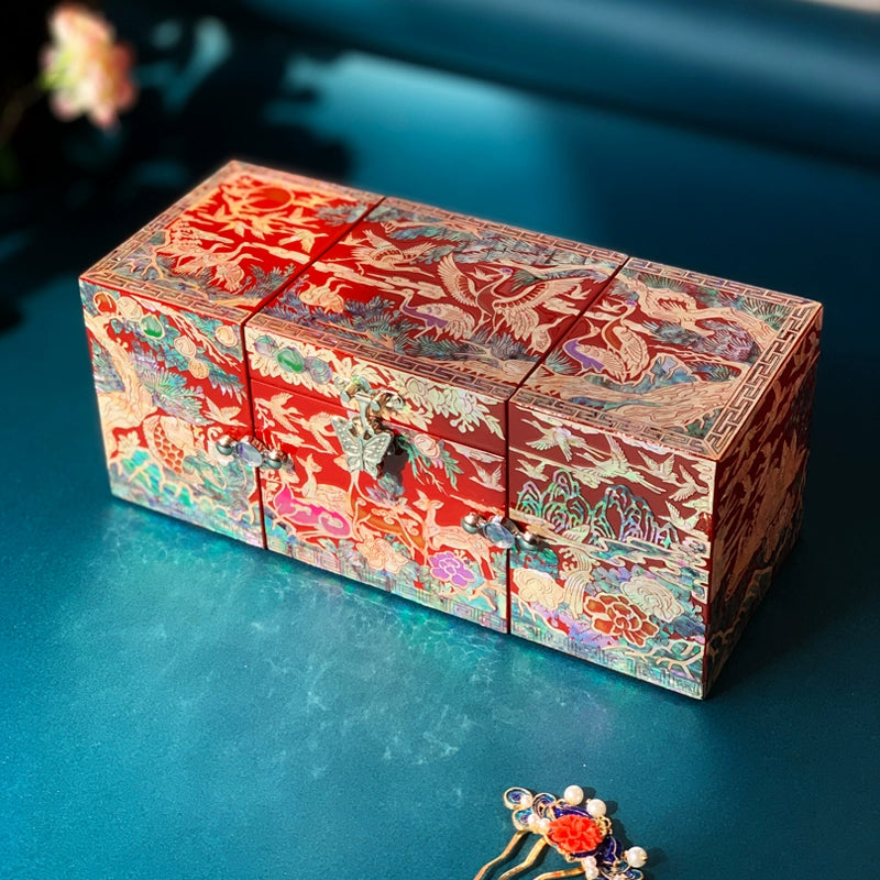 Elegant Multi-Compartment Jewelry Box – Handcrafted Heritage Design, Perfect for Gifts