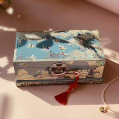 Handcrafted Luxury Wooden Jewelry Box – Elegant Earring Storage, Perfect Wedding Gift, Chinese Cultural Heritage Artifact