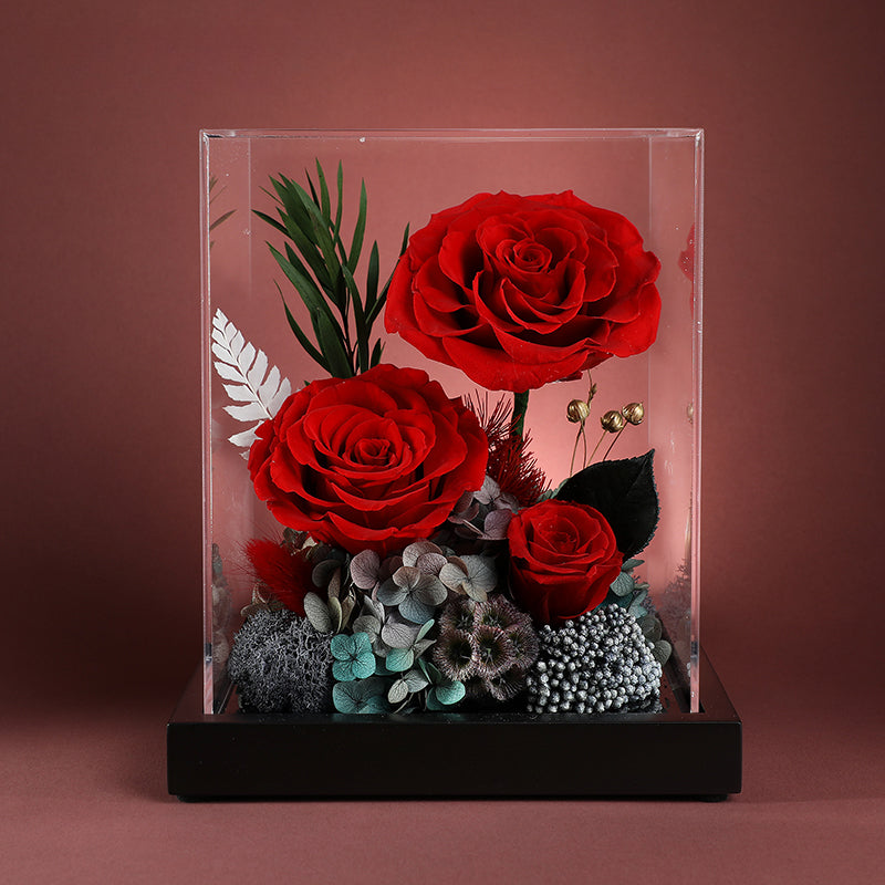 Blooming Rose – Preserved Real Rose & Sunflower Gift Box, Luxury Floral Arrangement